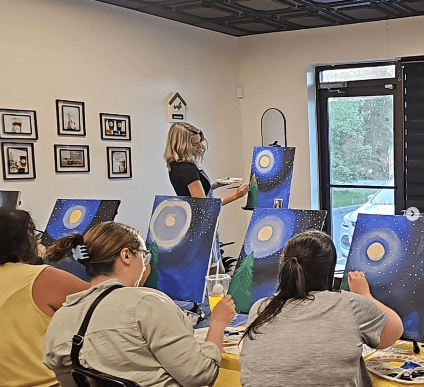 Paint night artwork and drinks